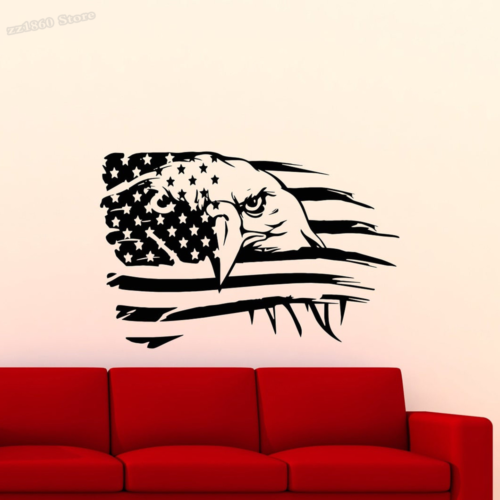Office Furniture In Usa - Amerikaanse Vlag Muurtattoo Eagle Decal Usa
