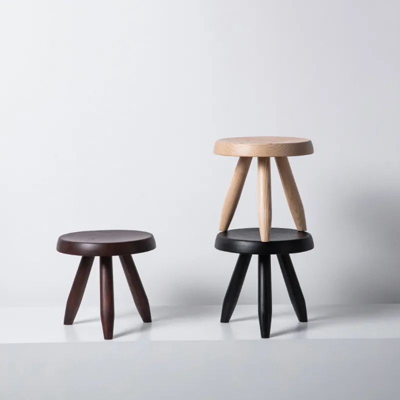 Office Furniture For Sale - Nordic massief houten ronde kruk woonkamer