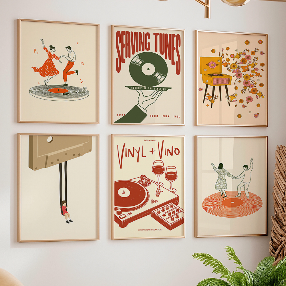 Office Furniture For Sale - 1pc Vintage Muziek Canvas Poster Unframed