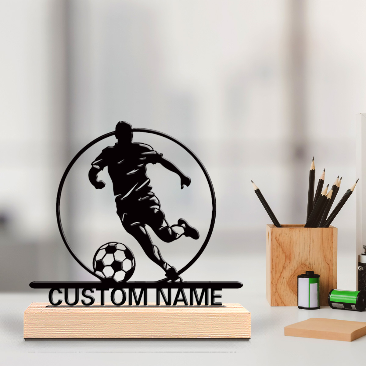Office Furniture Brands - Aangepaste voetbalspeler metalen beeldje met naam,