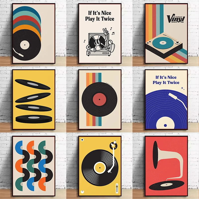 Mid Century Vinyl Record Canva - Office Furniture For Sale recensie en prijs